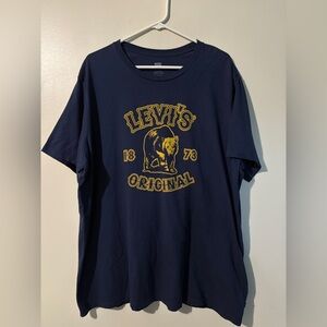 Levi's T Shirt Mens 2XL Navy Blue Bear Graphic Short Sleeve Crew Neck